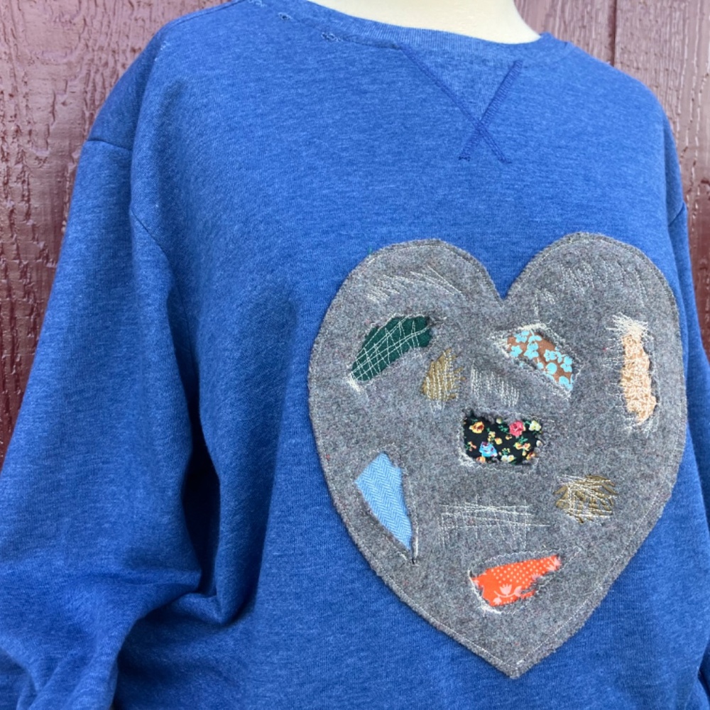Tattered Heart Sweater - size large